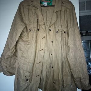 Tan Double-Breasted Jacket